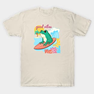 Good vibe of a surfing frog T-Shirt